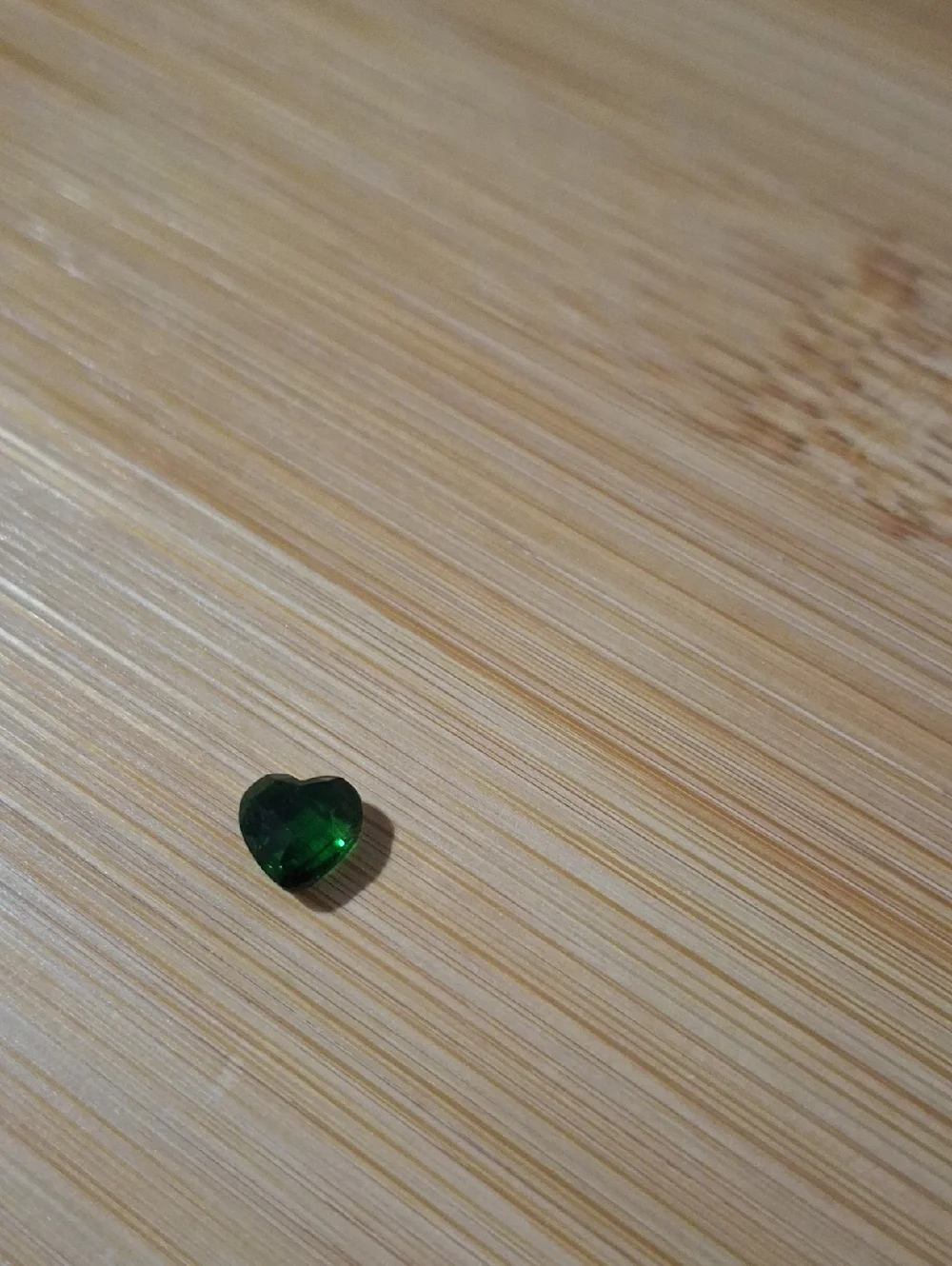 May Birthstone Emerald Green Heart Shaped Floating Locket Charm